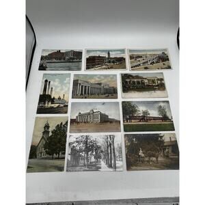 Lot 11 Antique 1899-1912 Postcards Ohio Illinois PA NY Railroad Chicago Toledo